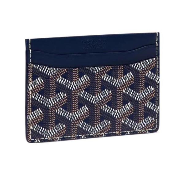 Goyard Card Holder BLUE New - Picture 1 of 7